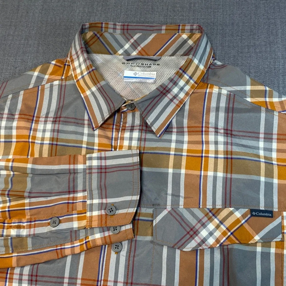 Columbia (Lot of 2) Omni-Shade Plaid Hiking Shirt Mens XL Long Sleeve Button Up